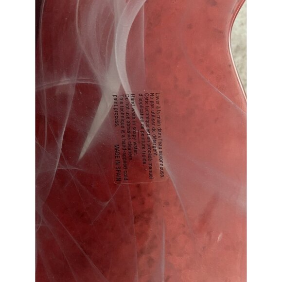 Made in Spain, Red, Recycled, Cold Painted Art Glass Coffee Table Bowl, 11.5” - Picture 2 of 11